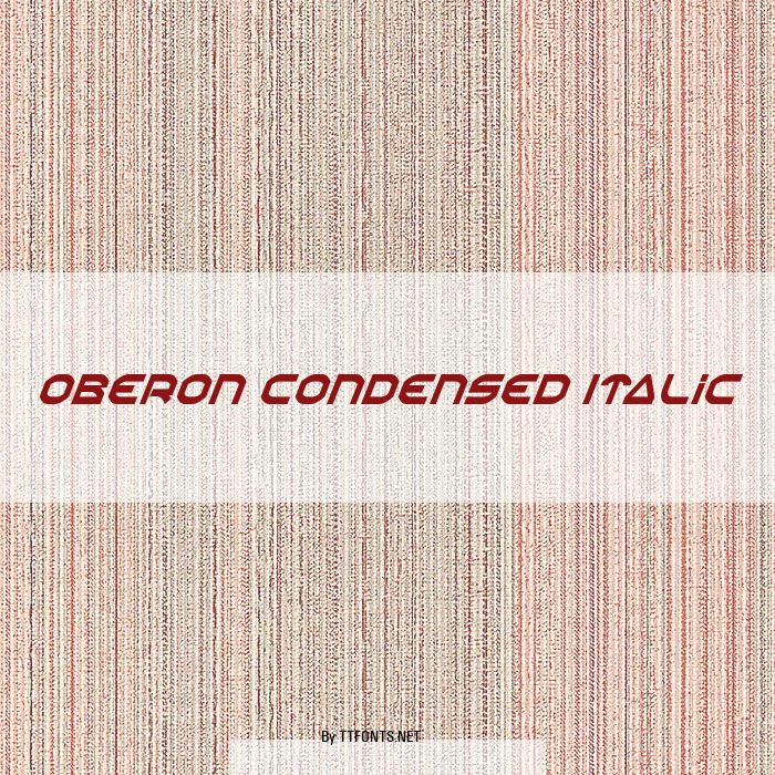 Oberon Condensed Italic example